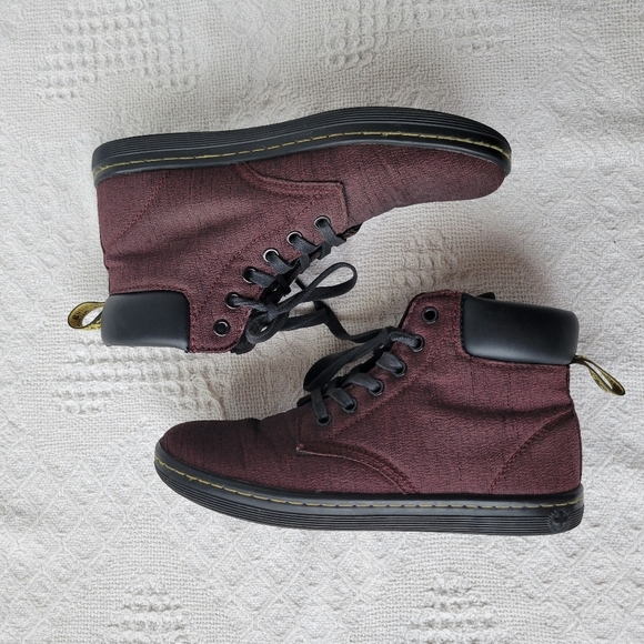 Dr, Marten MAELLY Lace-up Padded Ankle Lightweight Casual High Top -Burgundy - Picture 7 of 10